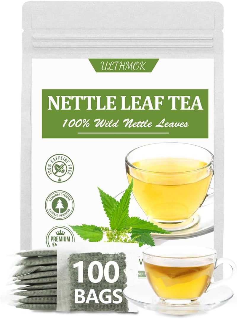 ULTHMOK Premium 100 Stinging Nettle Leaf Tea Bags - 100% Wild Nettle Leaves, Caffeine Free - Image 1